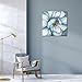 YAYNICE Blue Flower Canvas Wall Art Flower Blossoming Picture Print Wall Painting Modern Artwork Wall Decor for Bedroom Living Room Office