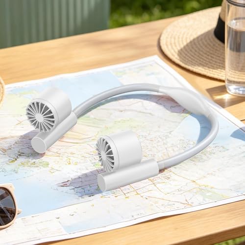 Mini ventilador manos libres recargable con tres velocidades para viajes 4