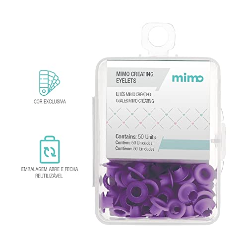 Mimo Ilhós Creating - Redondo - Lilás - 4,5 mm - 50 Unids - Ideal Para Projetos de Scrapbook, Tags P