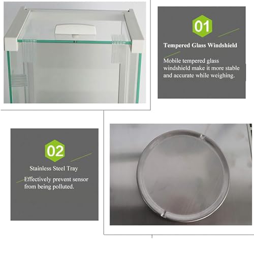 Balanza analítica digital de alta precisión, báscula electrónica de 0,1 mg con pantalla LCD para uso en laboratorio y farmacia, precisa para pesaje de joyas