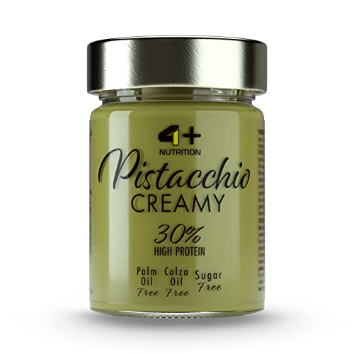 4+ Nutrition Pistacchio Creamy Spread - Sugar Free - High Protein - Natural Flavor - Keto-Friendly For Snacks, Desserts & Breakfast - Gourmet Taste, No Palm Oil - Imported From Italy - 300g