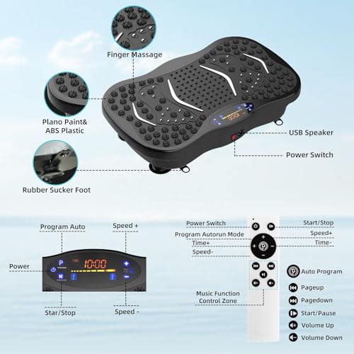 Image of Dealsure Vibration Plate Exercise Machine | Full Body Vibration Machine for Weight Loss in Home & Gym, Muscle Toning, Calorie Burn & Fitness Training with 5 Program Modes, Remote & 2 Resistance Bands