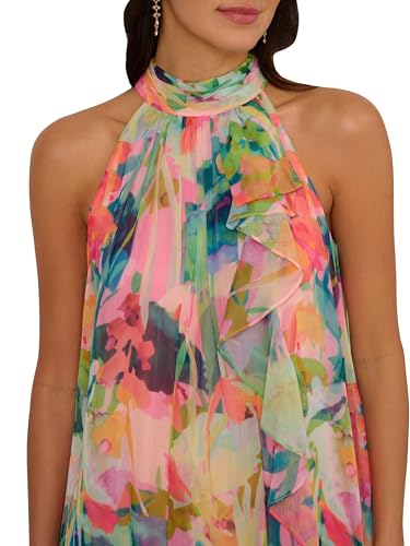 Image of Adrianna Papell Print Chiffon Trapeze Dress
