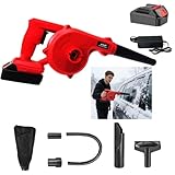 Hooha 3-In-1-Laubbläser 21V Laubbläser Mit Ladegerät Laubsauger/Laubbläser Mit Vollkupfermotor Blasgeschwindigkeit 230km/h Mit 6 Ml-Fangsack Zum Kehren Und Aufsaugen Von Laub Geeignet