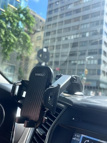 GAMEEJ Universal 3-in-1 Car Phone Mount for Dashboard, Windshield, & Vent – Adjustable & Secure – Fits All Smartphones, Quick Install