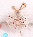 WOIWO 1PCS New Korean Silk Scarf Brooch, Gem-Encrusted Luxury Fashion Ballerina Brooch