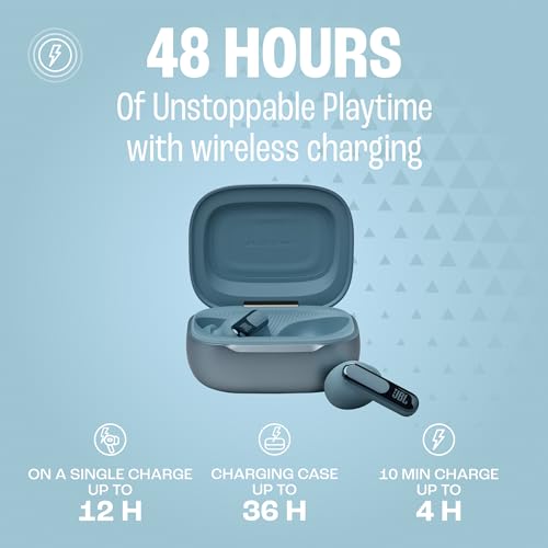 JBL Live Beam 3 - True Wireless Noise-Cancelling Stick-Closed Earbuds, 48Hrs Total Playback, Wireless Charging, 6 Mics for Perfect Calls, Multi-Point Connection, IP55 Waterproof and dustproof (Blue) - image 3