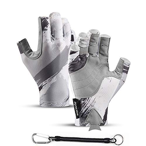 Professional Fishing Half-Finger Gloves, Light Anti-Slip, Anti-Sweat, Wear And Breathable, Suitable For A Variety Of Outdoor Sports Sailing, Kayaking, A Telescopic Rope As A Present (Gray, Xl) #TOP12