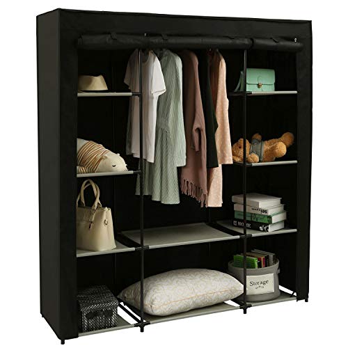 Homebi Clothes Closet Portable Wardrobe Durable Clothes Storage Organizer Non-Woven Fabric Cloth Storage