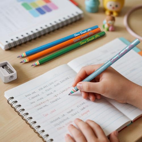 Lápices personalizados arcoíris 12 colores x12 unidades miniatura 6