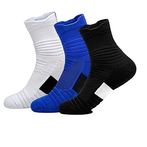 Image of Basketball Socks Compression Cushion Thick Cycling Socks Athletic Crew Socks for Men Women Boys