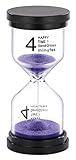 SuLiao Hourglass 4 Minute Sand Timer: Colorful Small Purple Sand Clock 4 Min, Plastic Hour Glass Sandglass for Kids, Games, Classroom, Kitchen, Decoration