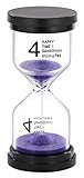 SuLiao Hourglass 4 Minute Sand Timer: Colorful Sand Watch 4 Min, Small Purple Sand Clock, Plastic Hour Glass Sandglass for Kids, Games, Classroom, Kitchen, Decoration