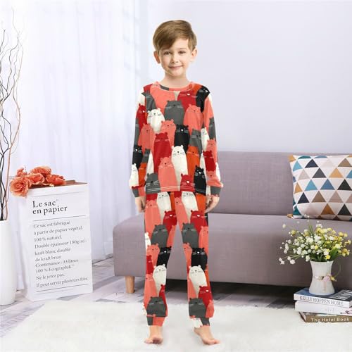 Colorful Hamster Pattern Print Soft Pajama Set for All Seasons,Breathable Pjs Long Sleeve Sleepwear,Comfy Loungewear 2 Piece Underwear Set 3T4