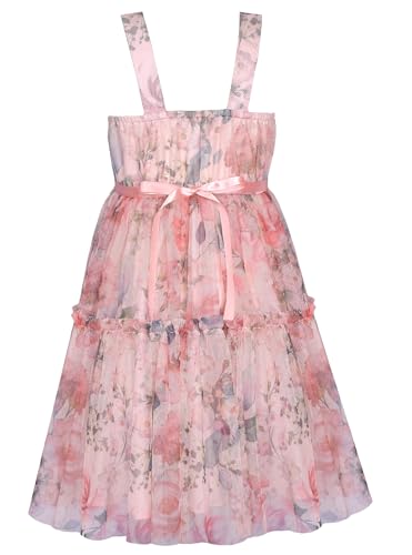 Bonnie Jean Girls 7-16 Floral Mesh Ruffle Bodice Dress3