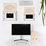 MOE UHANE Osłona na router WiFi z przesuwanym frontem, organizer i skrzynka na modem z regulowaną półką, obudowa do montażu ściennego