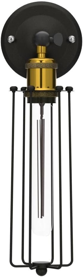 Chrasy 2 Packs Industrial Vintage Metal Cage E27 Wall Lamp [Energy Class E]