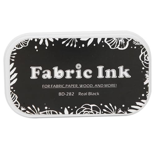 Jiawu カラフルなインククッションペーパーアクセサリー用のDIYバッファスタンプ、木材用の鮮やかな色 - ゴム紙用 (BD-282純粋な黒)