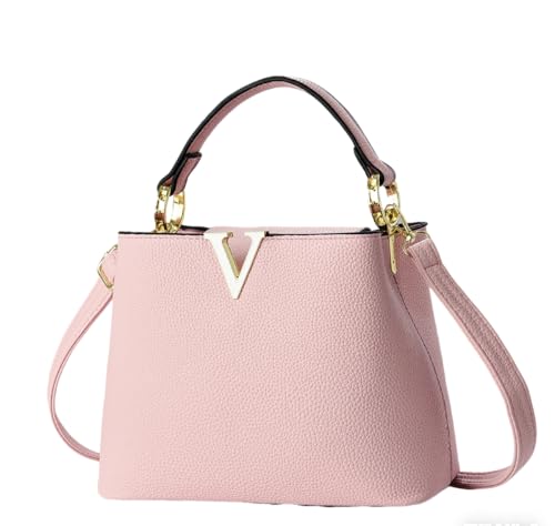 Image of Satchel Bag for Women, Crocodile Leather Purse Top Handle Purse Small Crossbody Handbag Women's Shoulder Tote Bag (pink-1)