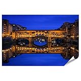 islandburner Premium Poster Ponte Vecchio bei Nacht - 