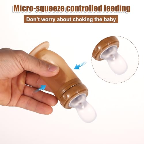 Biberon de nourriture pour bébé, 3 en 1, distributeur de nourriture en silicone, distributeur de nourriture, distributeur de nourriture, biberons de sevrage multifonctionnel avec cuillère – Image 5