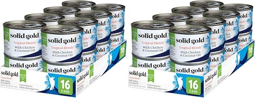 Image of Solid Gold Tropical Blendz Wet Cat Food - Chicken Pate in Coconut Oil - Canned Cat Food, 32 Pack