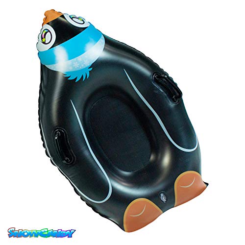 Pool Tube Penguin 37" Inflatable Swim Raft Toboggan, Pool Toys For Kids, Heavy Duty With Handles & Bottom, Summer Or Winter, Outdoor, Boys & Girls, Outdoor Pool Float, Easy To Inflate & Deflate #TOP2