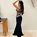 Aro Lora Womens Sexy One Sleeve V Neck Back Glitter Rhinestones Sheer Mesh Evening Club Bodycon Maxi Dress Large Black