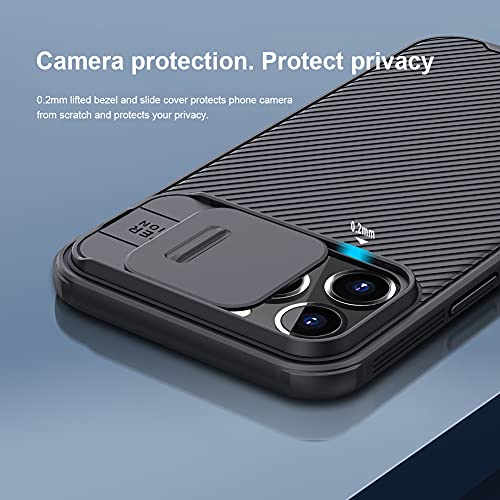 Image of iPhone 13 Pro Case with Camera Cover,Slim Fit Thin Polycarbonate Protective Shockproof Cover with Slide Camera Cover, Upgraded Case for Apple iPhone 13 Pro (Black) (Black)