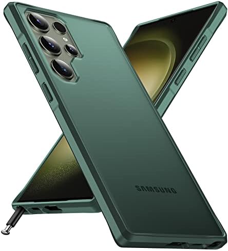 Anqrp Mist Series for Samsung S23 Ultra Case, [Translucent Matte][Military Grade Protection] Anti Scratch Flexible TPU Bumper Shockproof Phone Cover for Samsung Galaxy S23 Ultra 5G 6.8", Green
