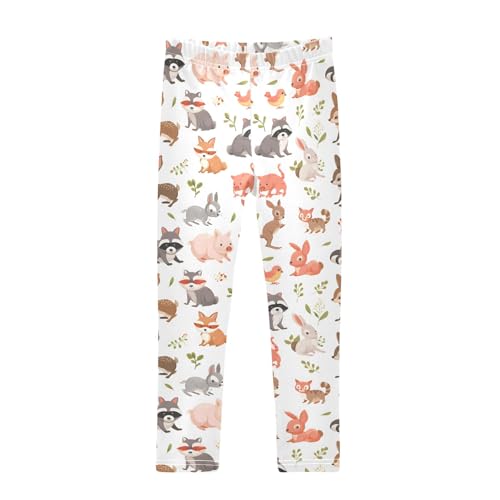 Raccoon Rabbit Deer Girls Leggings Athletic Pants Tights Stretch Bottom