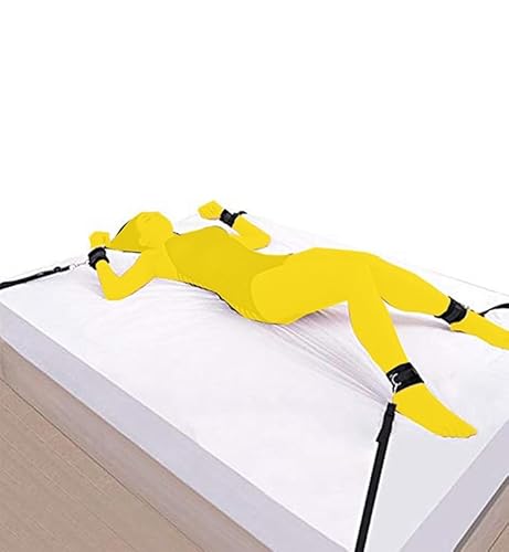 King Size Bed Restraints Belts for Wrists and Ankles Restraint Ropes & Lanyards Adult Play Sex Tie Down for Queen Size Bed Straps Under Mattress for King Bed Bondage Restraints Kit for Couples Sweater