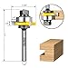 Exqutoo 2 Pieces 3 Teeth T Shape Tongue and Groove Router Bit Set 1/4 Inch Shank, Slot depth 1/4