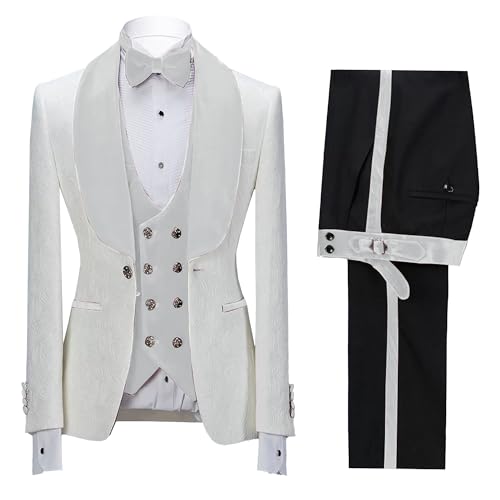 Paisley Tuxedo Blazer Vest Pants Suit Mans 3 Piece Slim Fit Formal Suit Set Men's Floral Party Tuxedo Suits