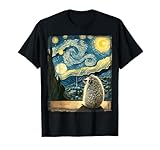 Artistic Hedgehog Shirt Van Gogh Style Starry Night Hedgehog T-Shirt