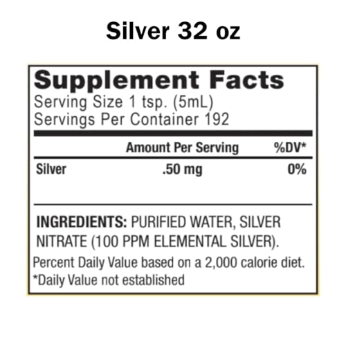 Complete H2O Minerals Silver Ionic Mineral Water 100 ppm 32 fl. oz.