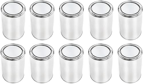 Boîte en Fer Blanc 10x 1000 ML avec Capot à enfoncer - hermétique, Opaque, Vide, Ronde - récipient de Rangement