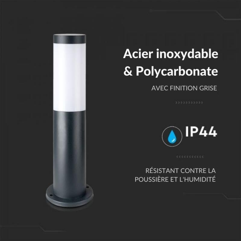 SILAMP Borne Extérieur Anthracite 45cm IP44 pour Ampoule E27