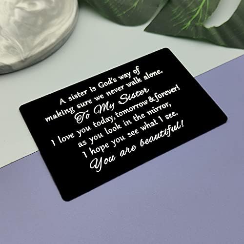 Friends Gifts for Her Women Girls Metal Wallet Insert Card Sister Gifts from Sister Friendship Gifts Birthday Gifts for Friends Female Beties Engraved Wallet Inserts Card Christmas Graduation Gift