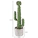 MyGift 16 Inch Artificial Fake Cactus Saguaro Plant in Cement Planter Pot, Southwest Decor Indoor Faux House Plant