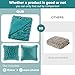 Comfort Spaces Ruched Faux Fur Plush Throw Blanket and Pillow Set with 2 Matching Square Pillow Covers Sofa Throw Blanket for Living Room, Chair, Couch, Home Office Luxurious Fuzzy Soft Teal 50