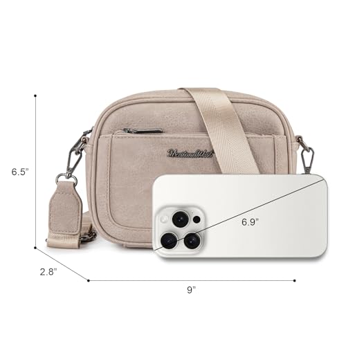 Image of Montana West Crossbody Bags for Women Cow Print Purse Triple Zip Shoulder Handbags with Wide Strap