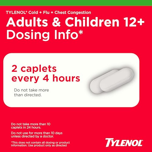 Tylenol Cold + Flu + Chest Congestion Caplets, 24 ct - image 6
