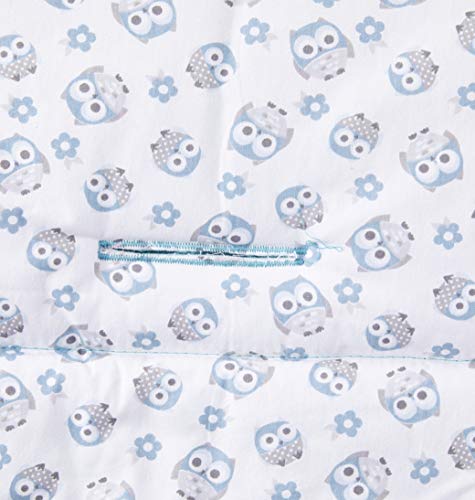 Alan Pierre Baby Capa Para Moises Multimarcas sem Bordado, Coruja Azul
