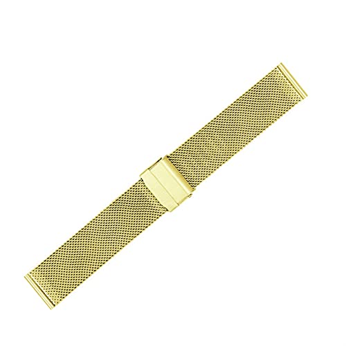 Bracelet de montre 18mm acier inoxydable tressé maille universelle or