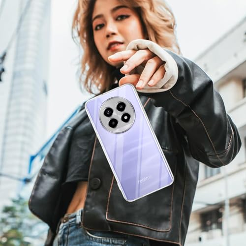 Image of Jkobi Back Cover for Realme 14 Pro Lite (Silicone Clear Shockproof Case with Camera Protection | Soft and Flexible | Transparent)