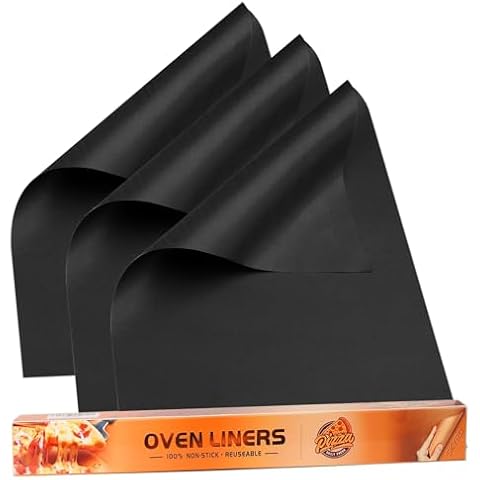 SKYBD 3 Pack Nonstick Oven Liners for Bottom of Oven, Reusable - Heavy Duty Large Teflon Mats 16x 24", Easy to Clean - Electric Gas Oven Floor Protector Liner -Reduce Food Spills and Stuck Cover