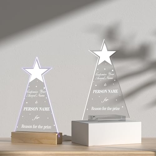 WOCOCN Custom Personalized Acrylic Trophies and Plaques, Exclusive Customization, Symbol of Honor, Applicable to Celebrations, Awarding Activities and Other Scenarios (Acrylic B)