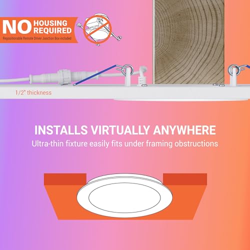 Image of HALO 4 inch Smart Wi-Fi Slim Canless Recessed LED Downlight Powered by WiZ Pro, Dimmable Full Color with Smart Home Integration - HLB4069WZRGBWMWR