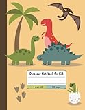 Dinosaur Notebook for Kids 3-5: Notebook with Lines and Dots for Preschoolers, Notebook with Space for Drawing, 8.5x11, 100 pages